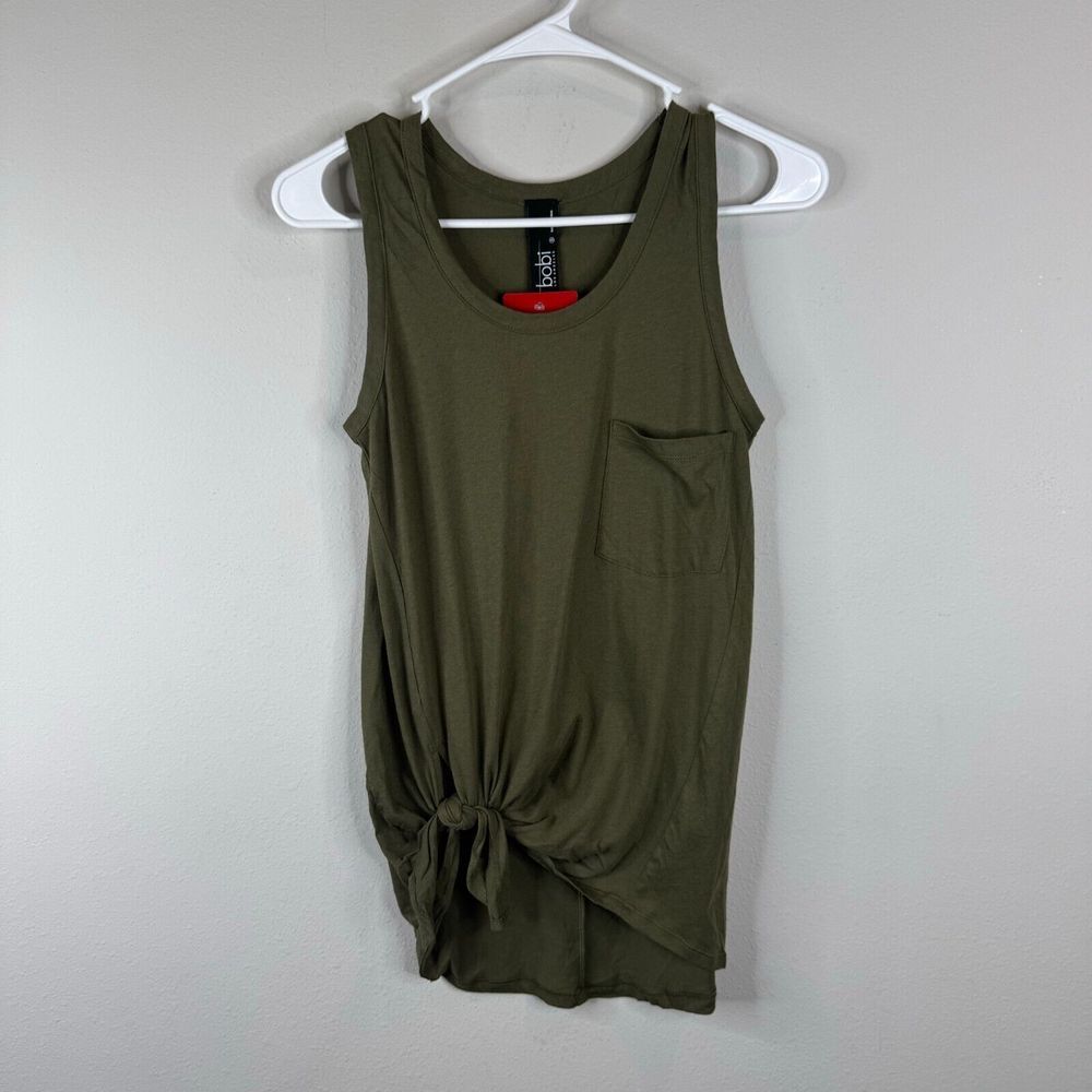 Bobi Top Womens Size S‎ Green Tie Tank Athletic Sleeveless Yoga NWT